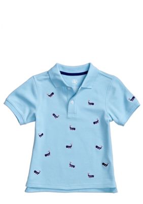 J Khaki Embroidered Polo Boys 4-7