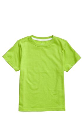 J Khaki Lime Solid Crew Boys 4-7
