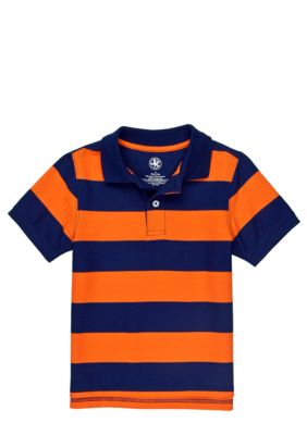 J Khaki Striped Polo Boys 4-7