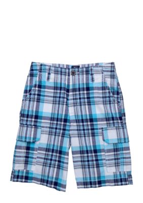 J Khaki&trade; Plaid Cargo Short Boys 8-20