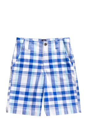 J Khaki&trade; Flat Front Plaid Short Boys 8-20
