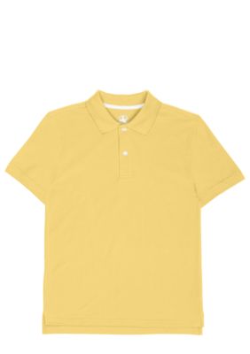 J Khaki Short Sleeve Solid YoYo Yellow Pique Polo  Boy 8-20