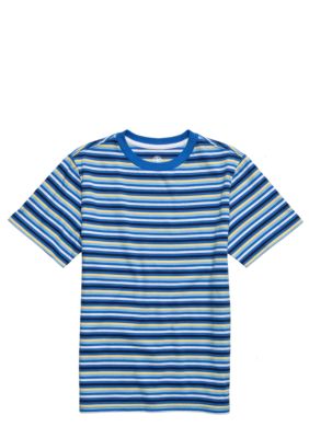 J Khaki Stripe Crew Neck Tee Boys 8-20