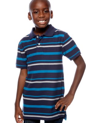 J Khaki Stripe Polo Boys 8-20