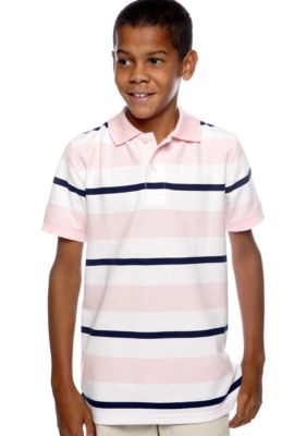 J Khaki Stripe Polo Boys 8-20