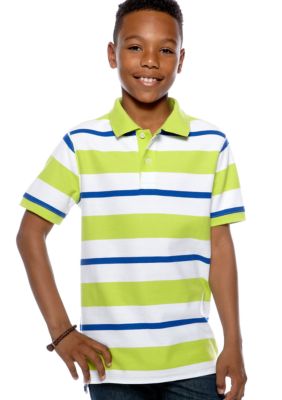 J Khaki Stripe Polo Boys 8-20