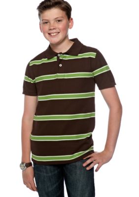 J Khaki Stripe Polo Boys Boys 8-20