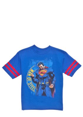 WARNER BROS. Striped Sleeve Superman Tee Boys 4-7