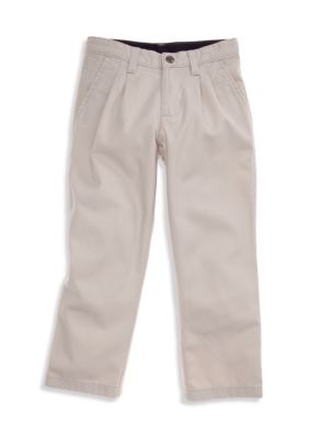 J Khaki Pleated Twill Pant Boys 4-7