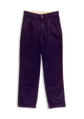 J Khaki Flat Front Twill Pants Boys 8-20