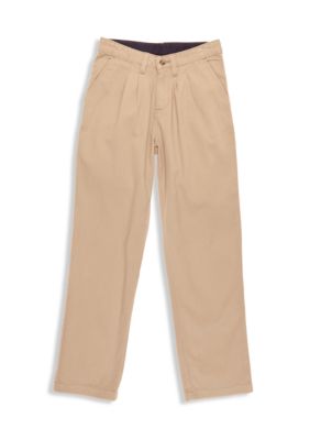 J Khaki Pleated Twill Pant Boys 8-20