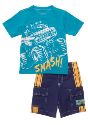 Nannette Glow in the Dark Monster Truck 2-piece Set Boys 4-7