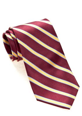 J Khaki Burgundy Stripe Tie Boys 4-20