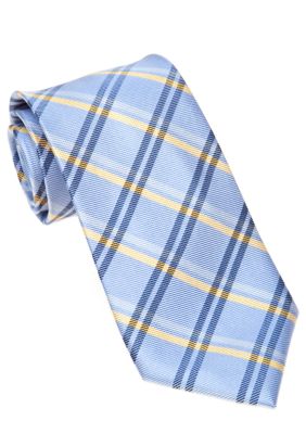 J Khaki Blue Plaid Tie Boys 4-20