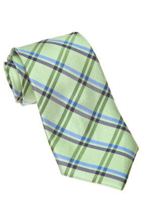 J Khaki Green Plaid Tie Boys 4-20