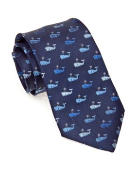 J Khaki Whale Themed Tie Boys 4-20