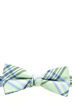 J Khaki Green Plaid Bowtie