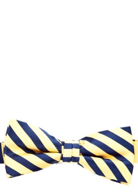 J Khaki Yellow Stripe Bowtie