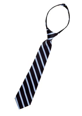 J Khaki Black Stripe Zip Tie Boys 2-7