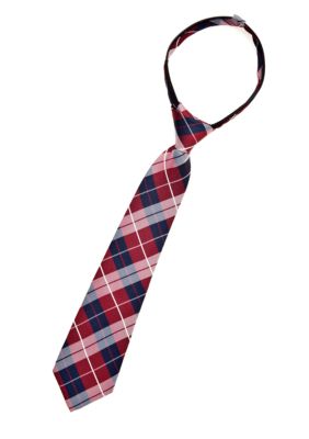 J Khaki Red Plaid Zip Tie Boys 2-7