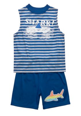 J Khaki 2-Piece Shark Pajama Set Boys 4-20