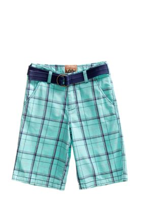 Red Camel Boys Plaid Short with Belt Boys 8-20