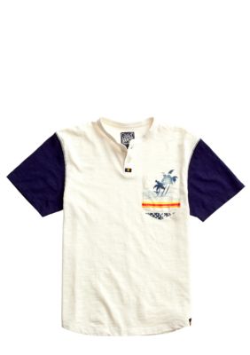 Lucky Brand Palms Pocket Henley Tee Boys 8-20