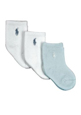 Ralph Lauren Childrenswear 3pk Terry Solid Socks