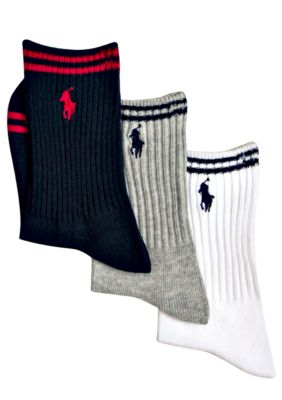 Ralph Lauren Childrenswear 3-Pack Collegiate Stripe Socks Boys 4-20