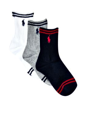 Ralph Lauren Childrenswear 3Pk Collegiate Stripe Socks Toddler Boys