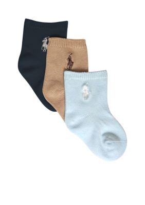 Ralph Lauren Childrenswear 3pk Flat Knit Socks