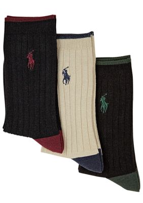 Ralph Lauren Childrenswear 3-Pack Ribbed Dress Socks Toddler Boys