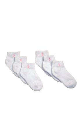 Ralph Lauren Childrenswear 6-Pack Athletic Sport Socks Toddler Girls