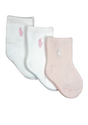 Ralph Lauren Childrenswear 3-Pack Full Terry Crew Sock