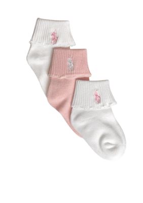 Ralph Lauren Childrenswear 3-Pk Cuffed Socks