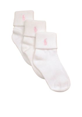 Ralph Lauren Childrenswear 3-Pk Cuffed Socks - Girls 4-16