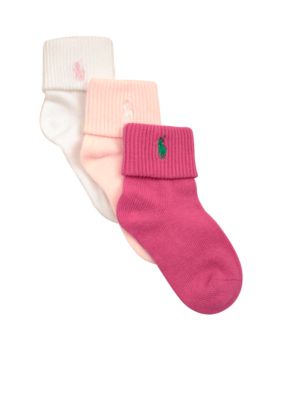 Ralph Lauren Childrenswear 3-Pk Cuffed Socks - Girls 4-16