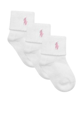 Ralph Lauren Childrenswear 3-Pack Cuffed Socks