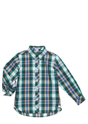 Kitestrings Plaid Button Front Woven Boys 4-7