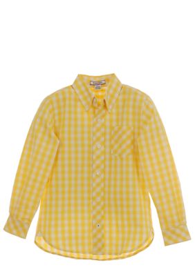 Kitestrings Yellow Check Woven Shirt Boys 4-7