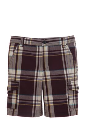Kitestrings Blue Plaid Cargo Short Boys 4-7