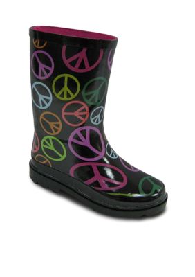 Rampage Peace Sign Rain Boot - Girls Sizes 12 - 4