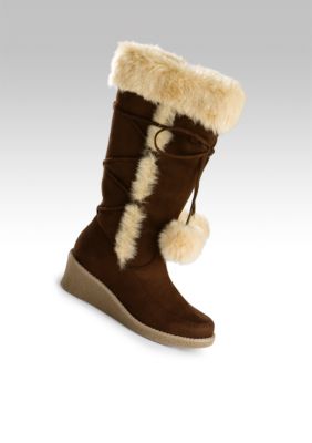J Khaki&trade; Fur Boot  13 - 5  Whole Sizes Only