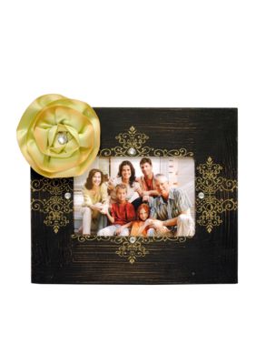 New View Stylish Statements Black & Tan Rustic Rosette 4x6 Frame