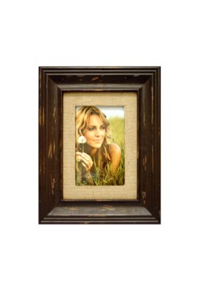 New View Antique Elegance Espresso Burlap 4x6 Frame