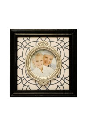 New View Antique Elegance Black Circle Motif 4x4 Frame
