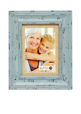 New View Blue Distressed 5x7 Frame