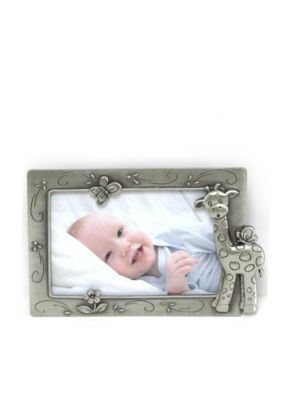 Fetco Home Decor Baby Giraffe Pewter 4x6 Frame
