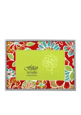 Fetco Home Decor Elkton Garden Party Orange Floral 4x6 Photo Frame