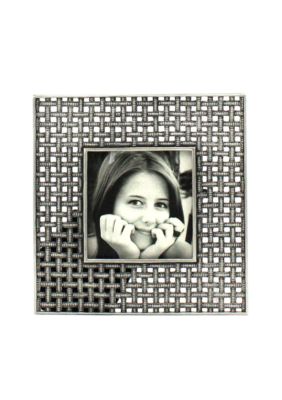 Fetco Home Decor Montage Beaded 3x3 Pewter Frame